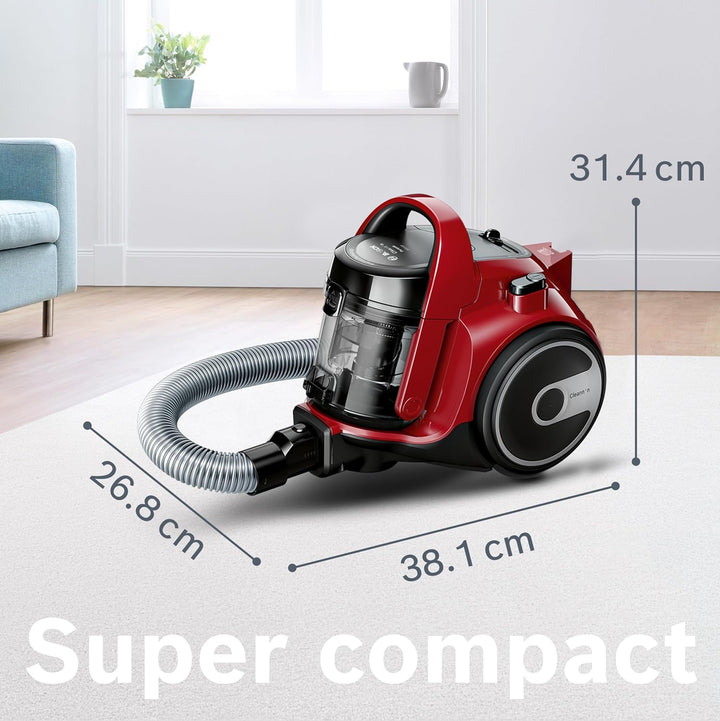 BOSCH BGC05AAA2 Staubsauger ohne Beutel - 78 dB - Behälterkapazität 1,5 l - Waschbarer HEPA 12-Filte
