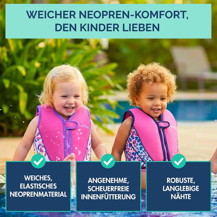 Limmys Schwimmweste für Kinder – Schwimmhilfe mit verstellbarem Auftrieb, Testsieger bei Vergleich.d