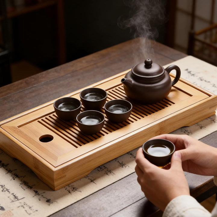 Gongfu Teetablett, Chinesischen Tee Tisch Bambus Tee Tablett, Tee Serviertablett Chinesisch Kung Fu