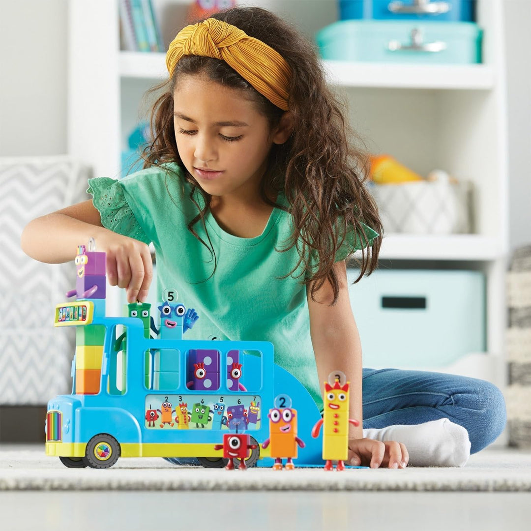 Learning Resources Numberblocks Regenbogen-Zählbus, ab 3 Jahren, interaktives Ziffernblock-Bus-Spiel