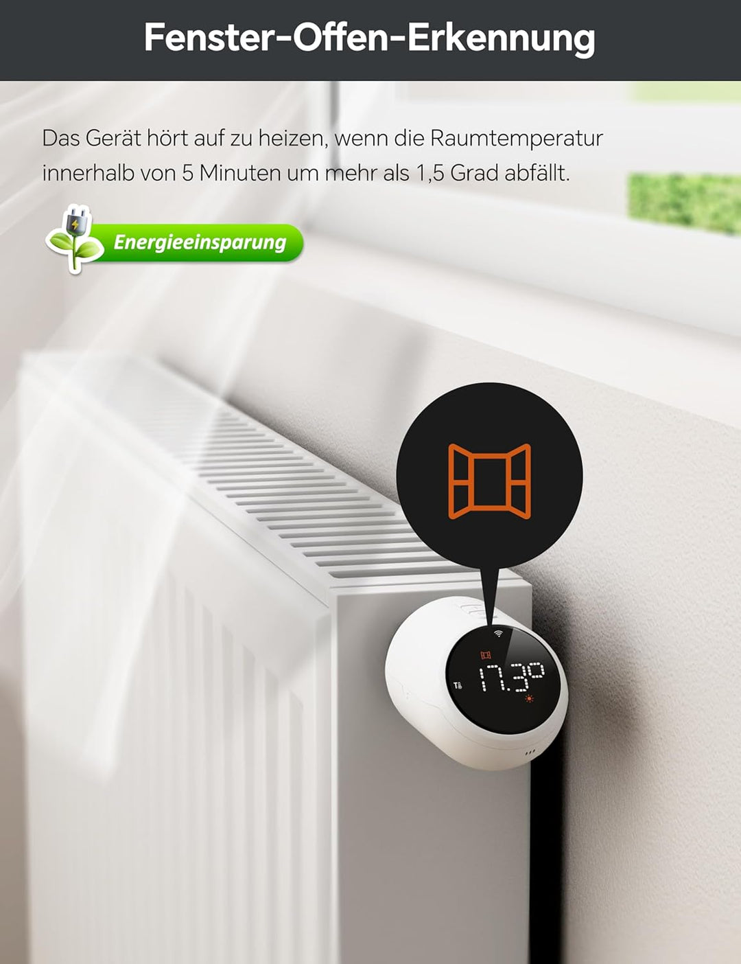 Heizkörperthermostat WLAN, Beok Thermostat Heizung Smart Thermostatkopf WiFi Heizungsthermostat Heiz