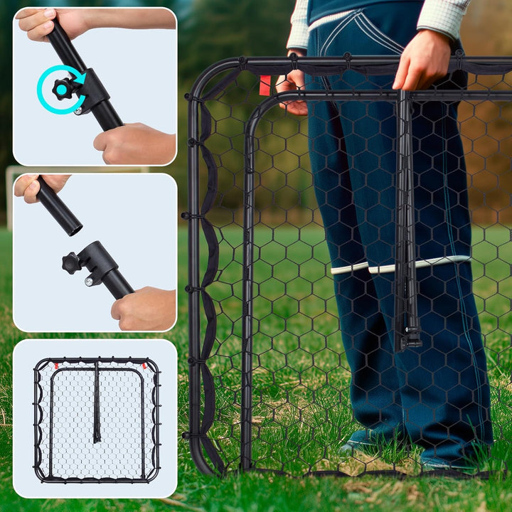 Leogreen Rebounder für Fussball, Fussball Rebounder Jugendlich, Teleskopische Stufenlose Einstellung