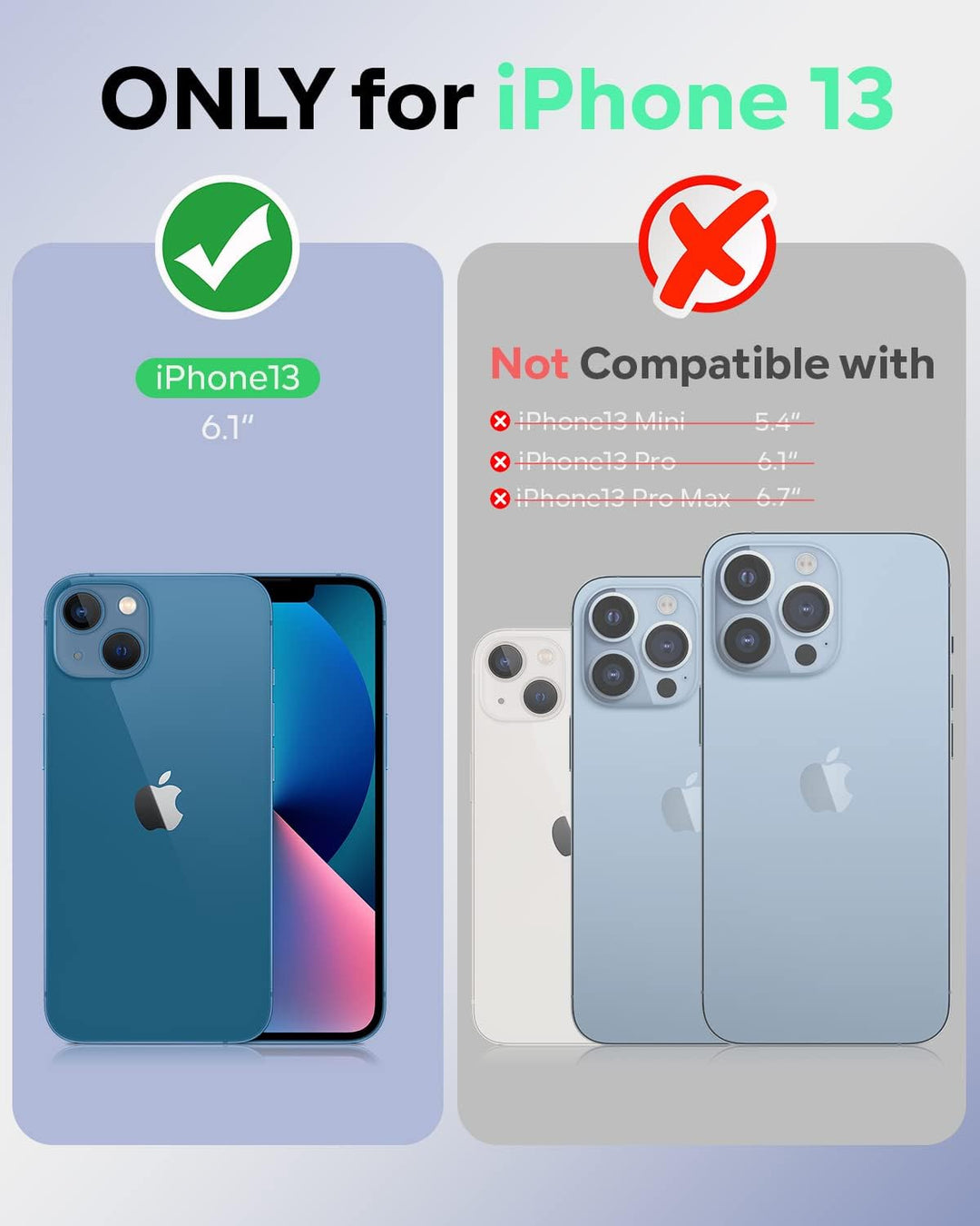 OCASE Kompatibel für iPhone 13 Hülle(2in1) Leder Stossfestes Case, Abnehmbare magnetische, Mit Hands