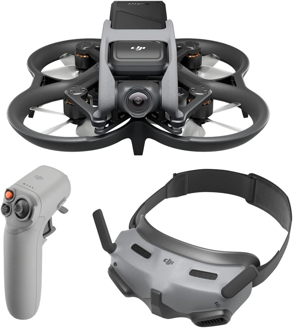 DJI Avata Pro-View Combo – Drohne UAV Quadrokopter mit stabilisiertem 4K-Video, Sichtfeld von 155° A