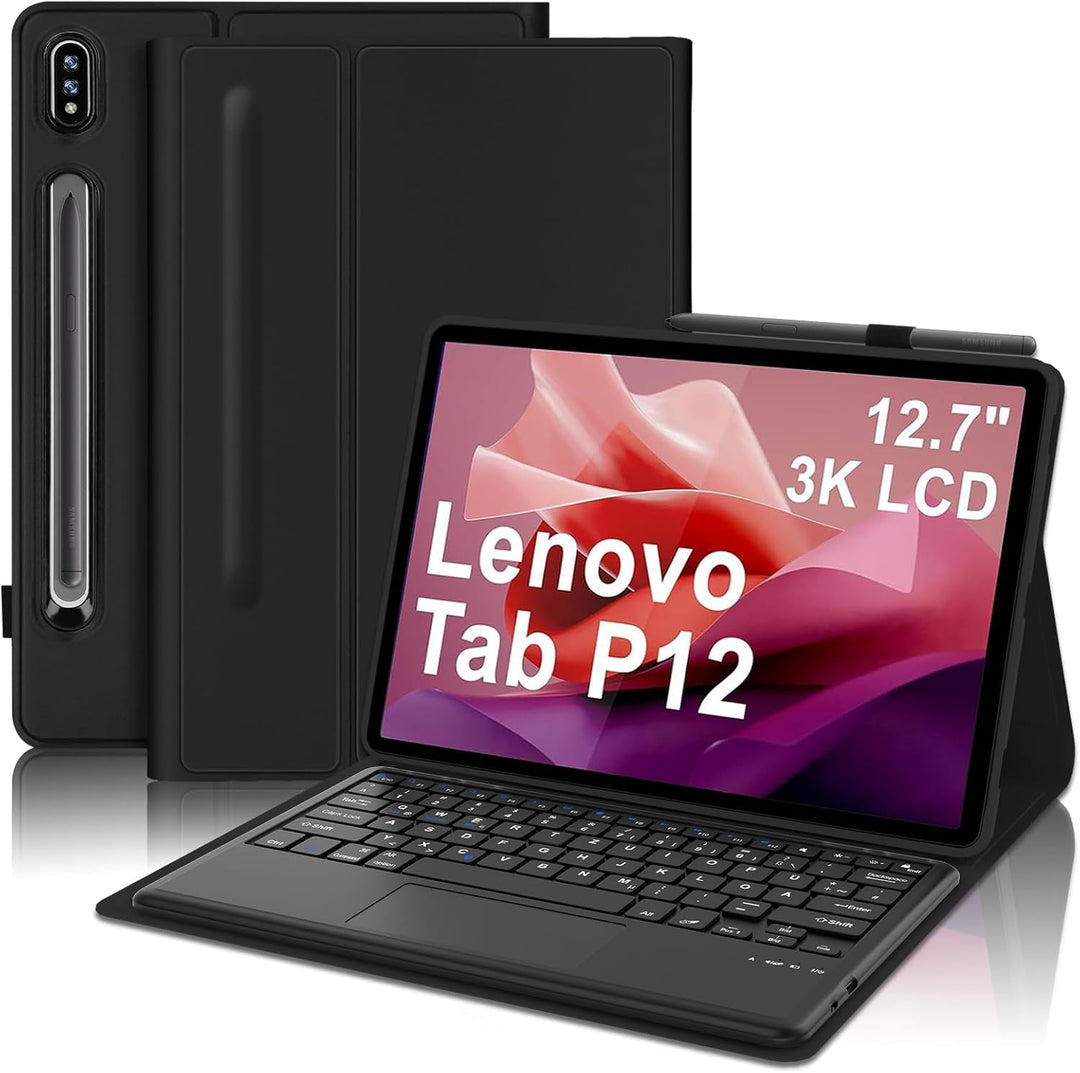 IVEOPPE Tastatur für Lenovo Tab P12 Pro, Hülle mit Tastatur für Lenovo P12 12.7" 2023, Magnetische K