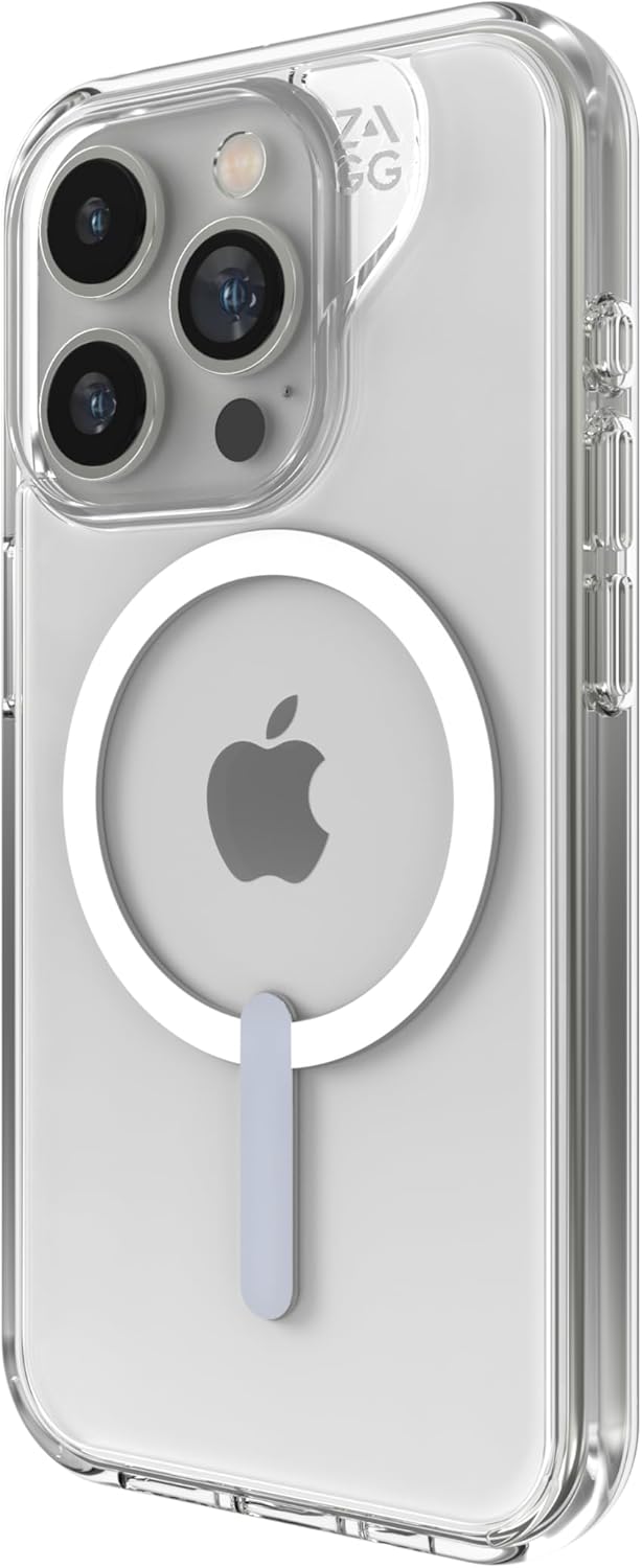 ZAGG Crystal Palace Schutzhülle für Apple iPhone 15 Pro, MagSafe,4 m Fallen, kabelloses Laden, Graph