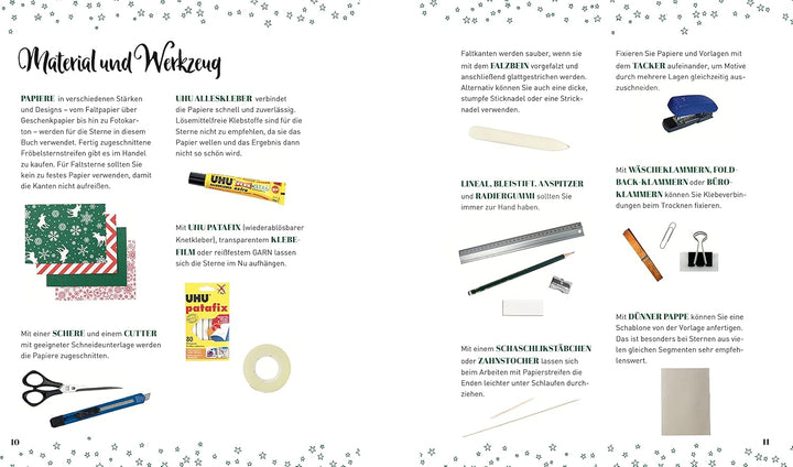 Weihnachtliche Papiersterne: Klassiker und neue Varianten zum Falten, Stecken und Kleben, Gebundenes