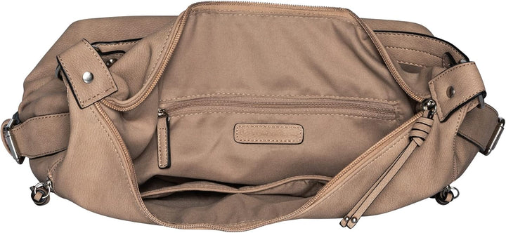 TOM TAILOR bags Caia Damen Hobo Bag Schultertasche 37x14x30 Taupe, 37x14x30 Taupe