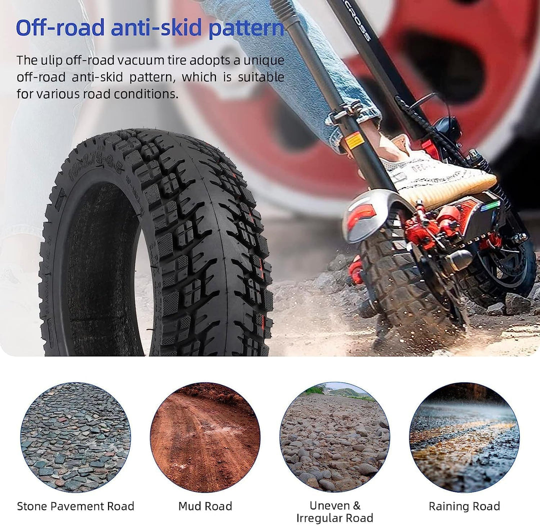 10x2,75-6,5 Offroad-Tubeless-Reifen 10 Zoll dicker Ersatzreifen für KuKirin G3/G2 Master Speedway 5