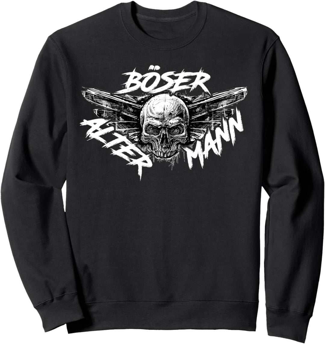 Böser Alter Mann Totenkopf Fun Herren Papa Vater Sweatshirt