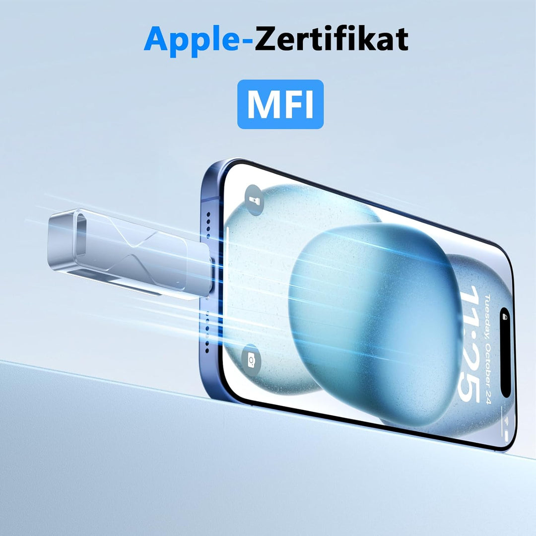 USB-Stick für iPhone 512GB, MFi Certified Lightning 3-in-1, externer Speicher, USB-Stick, für iPhone