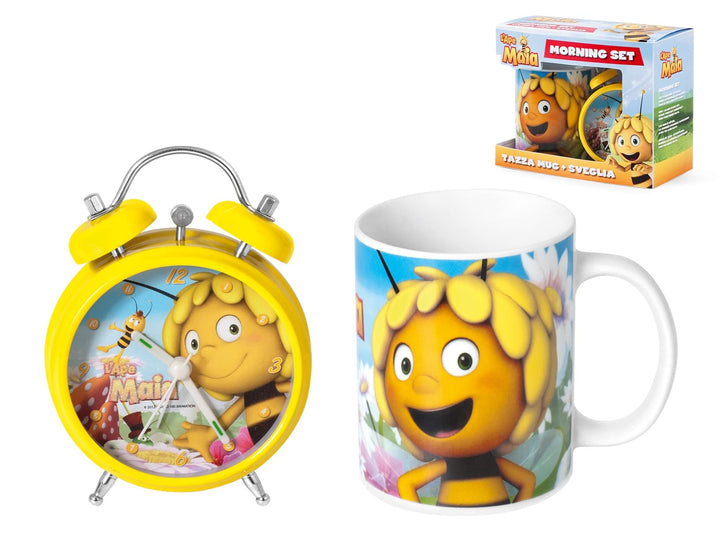 Disney Ape Maia Wecker mit Tasse, Porzellan/Kunststoff, Vielfarbig, 2 Stück