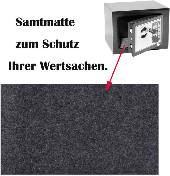 Tresor 31x20x20cm Elektronischer Safe, Elektronik Zahlenschloss Doppelstahlbolzen Montagematerial Sa