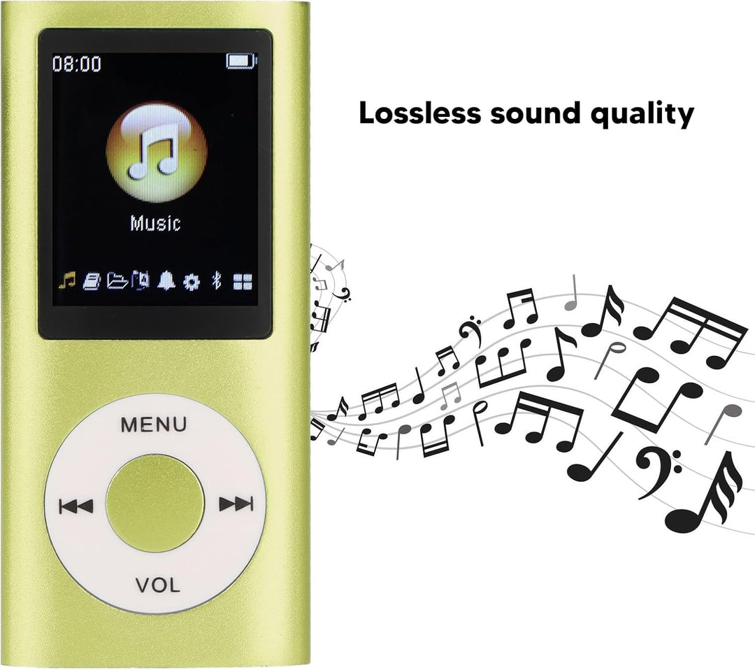 MP3 Player, 64 GB Tragbarer MP3 Player für Studenten, 1,8 Zoll LCD Bildschirm, Verlustfreier Sound,