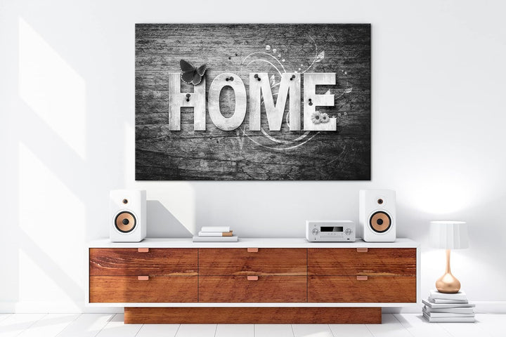 deyoli Home Logo Format: 80x60 Effekt: Schwarz&Weiss als Leinwandbild, Motiv fertig gerahmt auf Echt