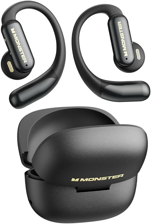 Monster MS-AC550 Open-Ear Bluetooth 6.0 Kopfhörer, HiFi-Stereo-Sound, 13-mm-Lautsprecher, IPX4 Wasse