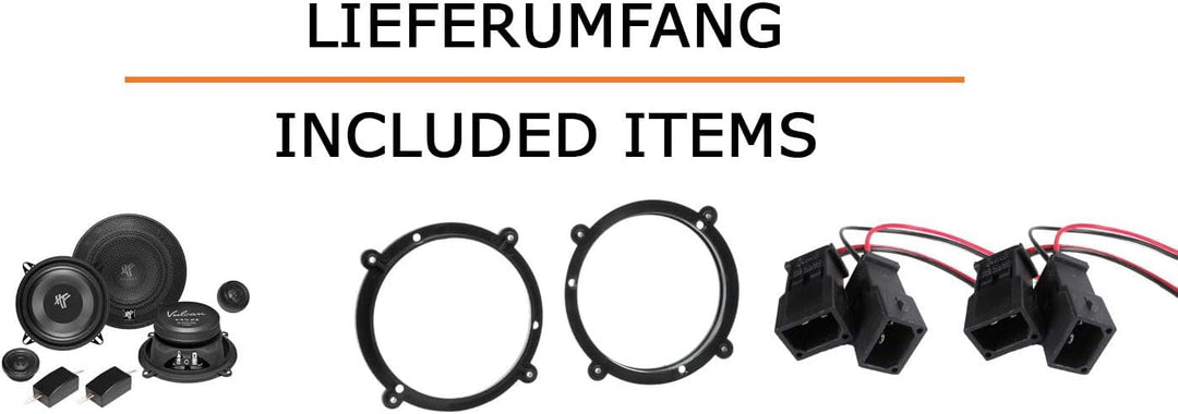 Lautsprecher Boxen Einbaupaket für Hifonics VX52E kompatibel mit Audi A3 8L, 2/3 türig vorne | 2X Ti