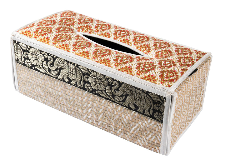 CCcollections Handgefertigte Reed Taschentuchboxabdeckung - Rechteckige Taschentuchbox Fügt Einen Ra