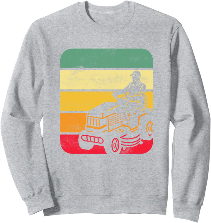 Lustige Rasenmäher Mähen Cool Vintage Yard Arbeit Rasen Trak Sweatshirt