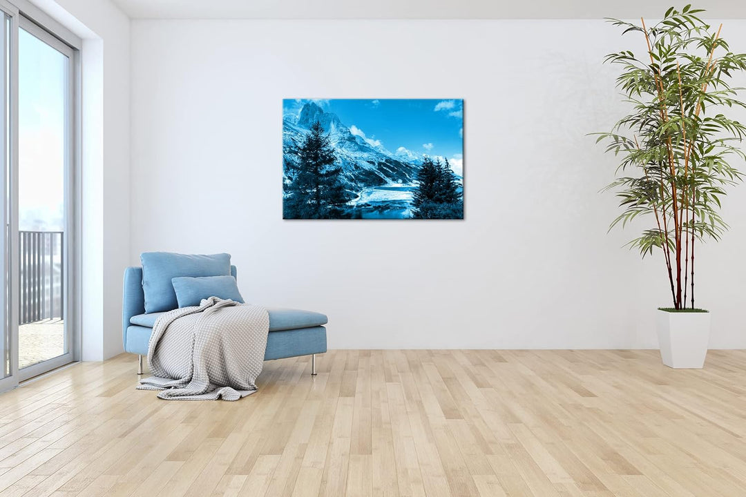 deyoli Berge in Südtirol Format: 60x40 Effekt: Monocrome Blau als Leinwandbild, Motiv fertig gerahmt