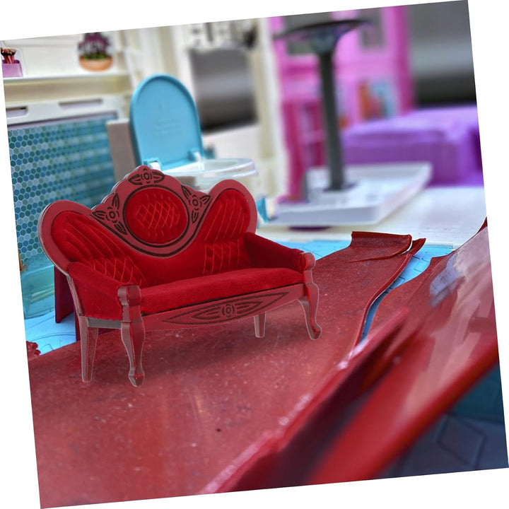 Supvox Puppenhausmöbel Miniatur gemacht Puppencouch Mini- realistisch für wohnzimmermöbel Vintage So