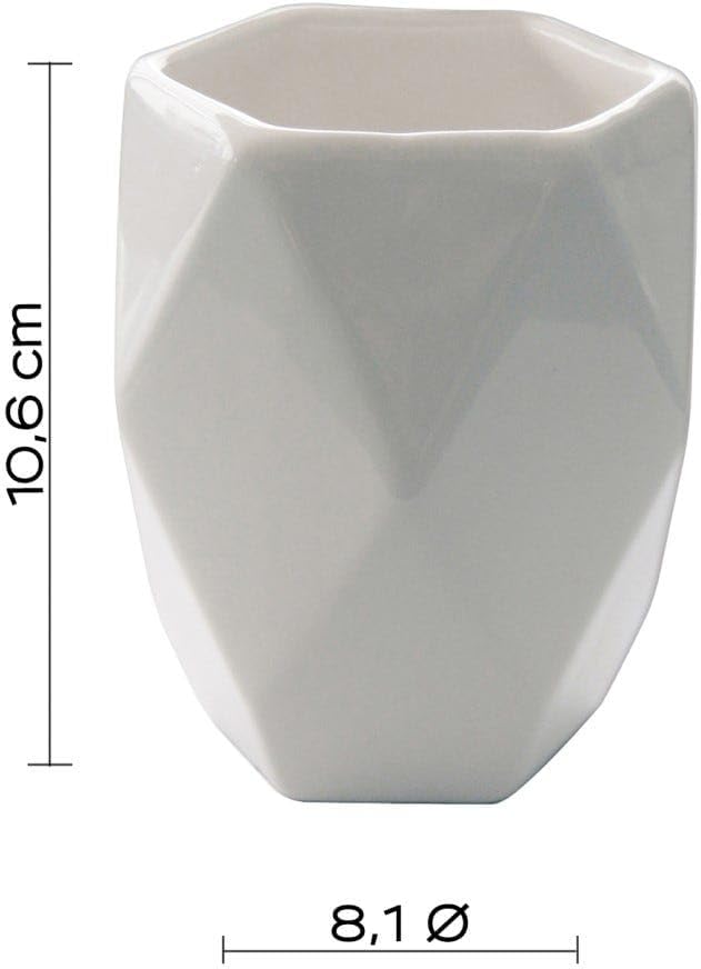 Bad-Accessoires-Set 4tlg. aus weisser Keramik Weissdorn