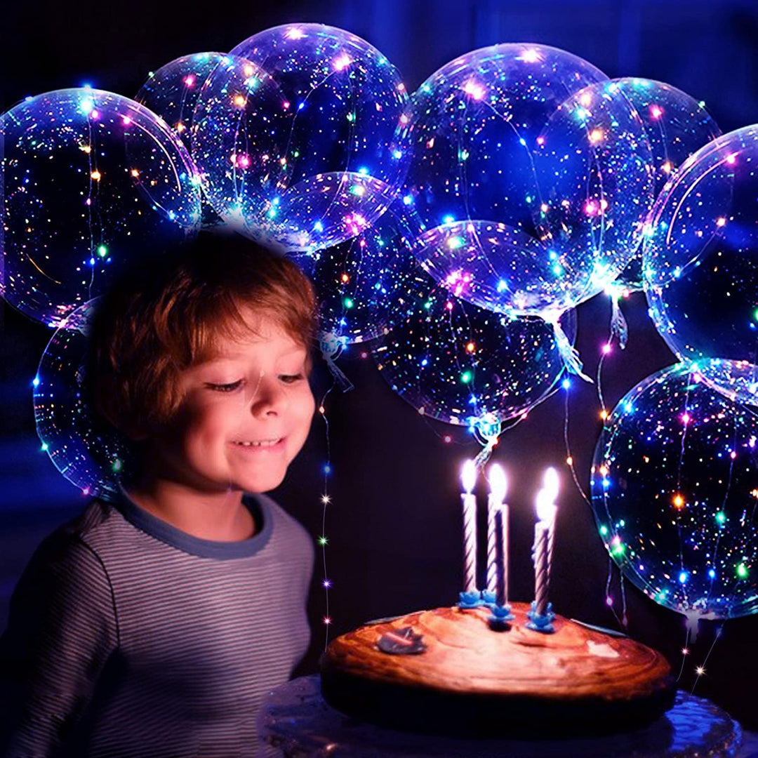 10 Pack Leuchtende Luftballons, LED Luftballons Bunt Transparente Bobo ballon, Wiederverwendbare bal