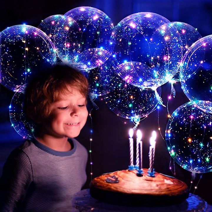 10 Pack Leuchtende Luftballons, LED Luftballons Bunt Transparente Bobo ballon, Wiederverwendbare bal