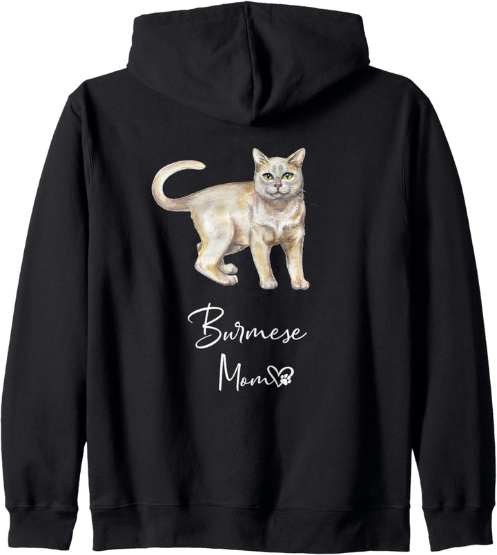 BURMESE MOM Mama Katze Katzenmama Frauchen Burma-Katze Kapuzenjacke