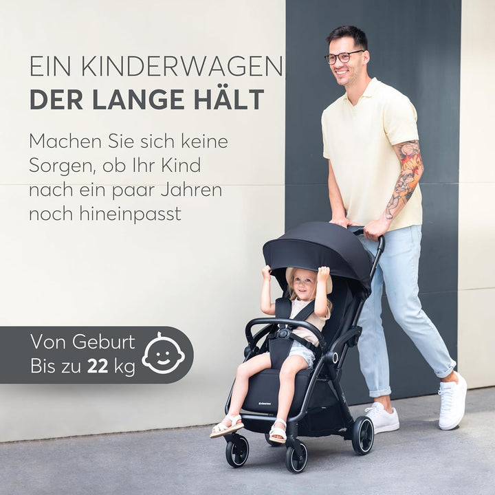 KikkaBoo Buggy Kinderwagen Reisebuggy CIELA, Bis 22 kg, Leicht (7,1 kg), One-Hand-Faltbar, Atmungsak