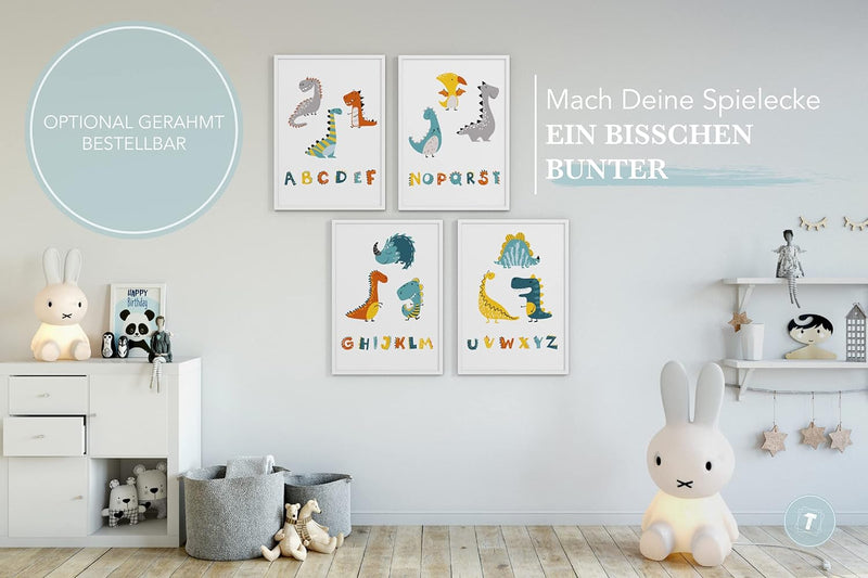 Papierschmiede® Kinderposter 4er Set, 40x60 cm Wanddeko, Geschenk für Jungen Kinderzimmer Babyzimmer