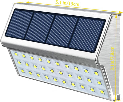 Solarleuchten Garten 30 LED Edelstahl Treppenleuchten, Aussenleuchte Wandleuchten, Zaun Solarleuchte