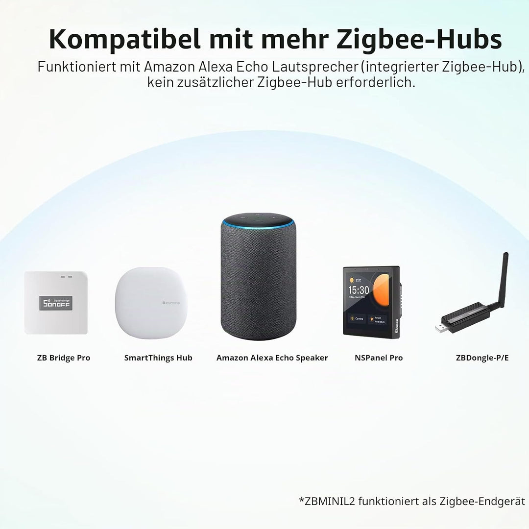 SONOFF ZBMINIL2 Zigbee Smart Schalter,4 Stück 2 Way Smart Switch(Kein Neutralleiter Erforderlich),Sm
