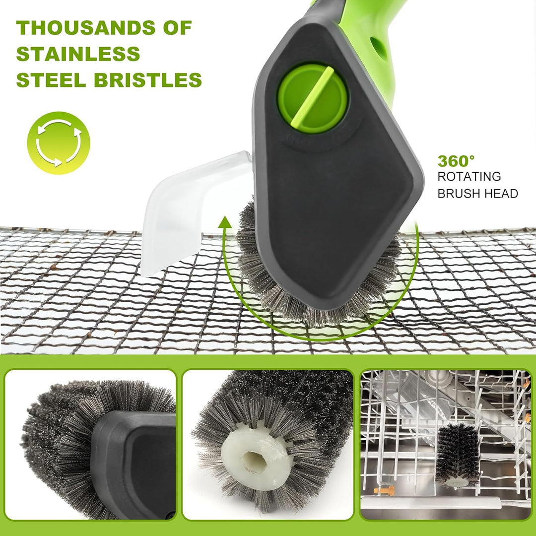 Motorisierte Grillbürste PURAMI Safe Grillen Rescue Geschenk No Shedding Bristles, 360° Rotating Cle