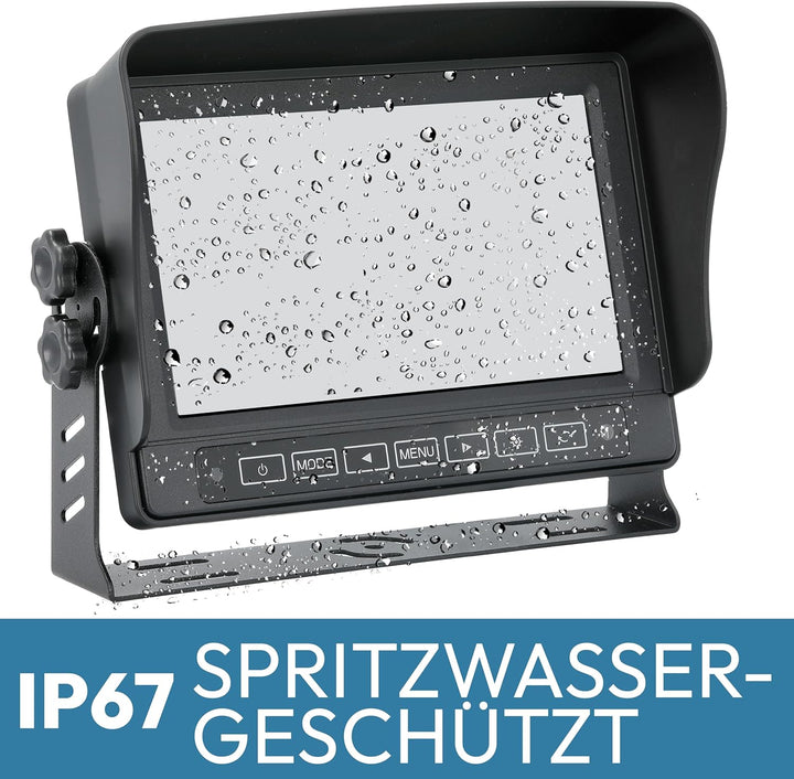VSG24 13172-7" Spritzwassergeschützter IPX-67 Rückfahrmonitor / 12-24 Volt/Kamerastromversorgung/Bil