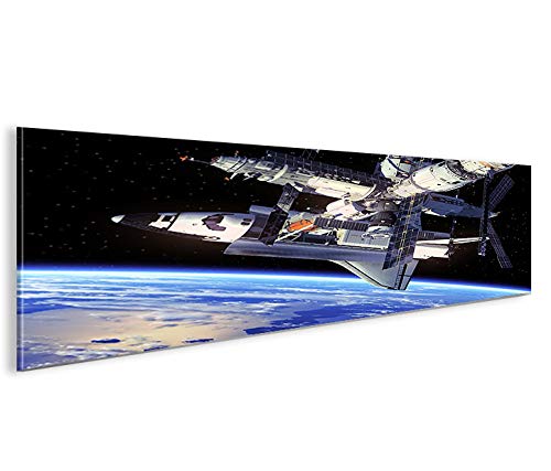 islandburner Bild Bilder auf Leinwand Space Shuttle Raumfähre im Weltall Space Nasa Weltraum Panoram