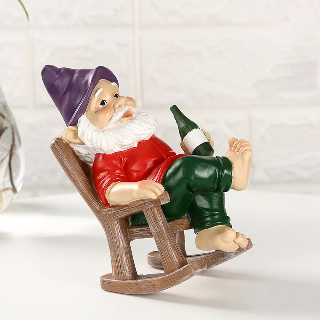 SUQ Lustiger Pilzzwerg Gartenzwerg, Gartenstatuen und Skulpturen Figur Ornament Dekoration, Niedlich