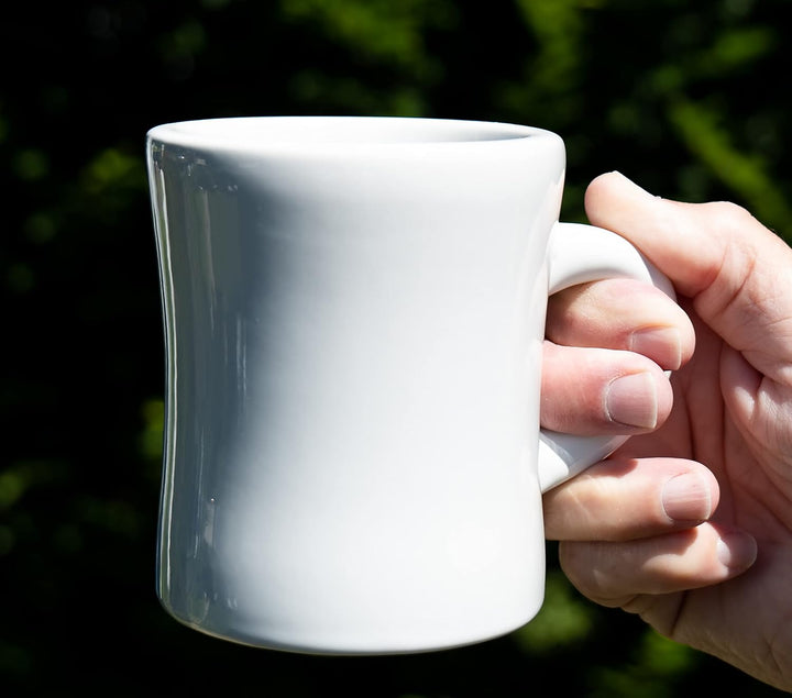 Culver 284 ml grosse Keramik Kaffeebecher im Retro-Stil, schwere Restaurant-Tasse, 2-Finger-C-Griff