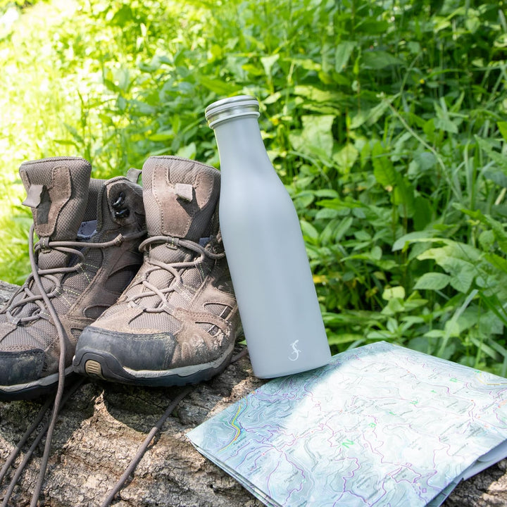 LURCH Edelstahl-Isolierflasche 0,5 l in Jura grey - Perfekt für jede Aktivität, Jura Grey