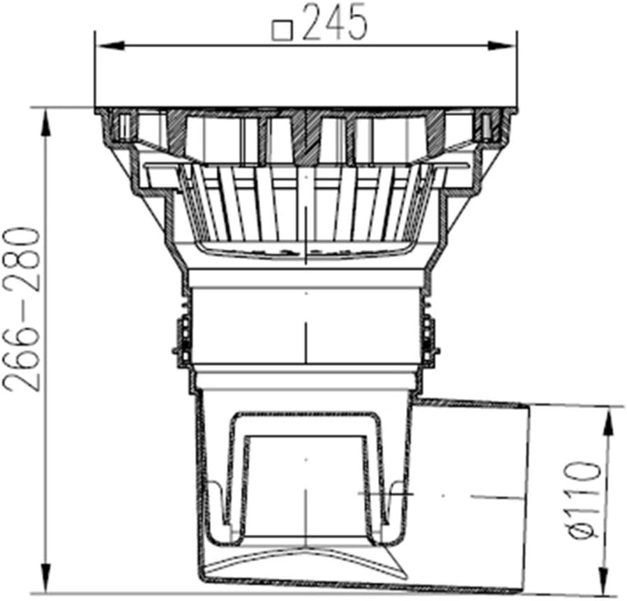 Chudej GmbH 329 V Hofablauf Garagenablauf, Schwarz