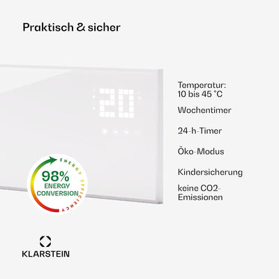 Klarstein Infrarotheizung mit Thermostat, 320W Elektroheizung, Smart Home Bild-Infrarotheizung zur W