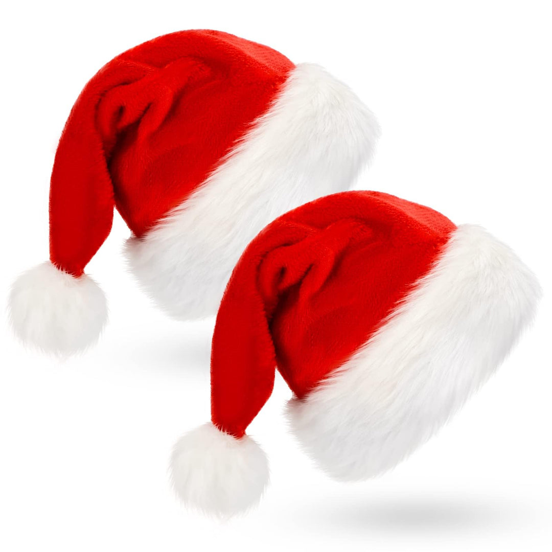 BOSONER Weihnachtsmütze Nikolausmütze Plüsche Weihnachtsmann Mütze: Rote Santa Mütze Warm Dicker Nik