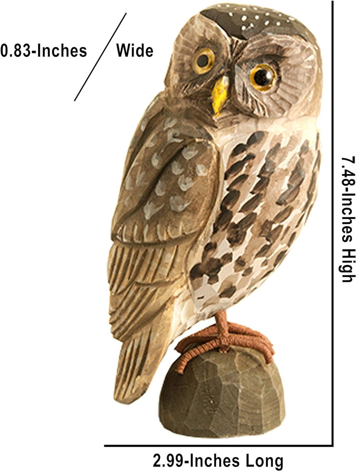 WILDLIFEGARDEN Wildlife Garden WG455 DecoBird Eule - Handgeschnitzter Dekorative Vogel aus Holz - Gr