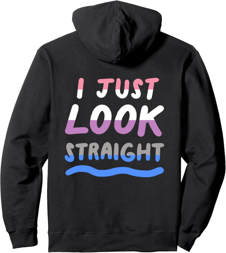 I Just Look Straight Genderfluid LGBTQIA Enby Pride Flag Pullover Hoodie