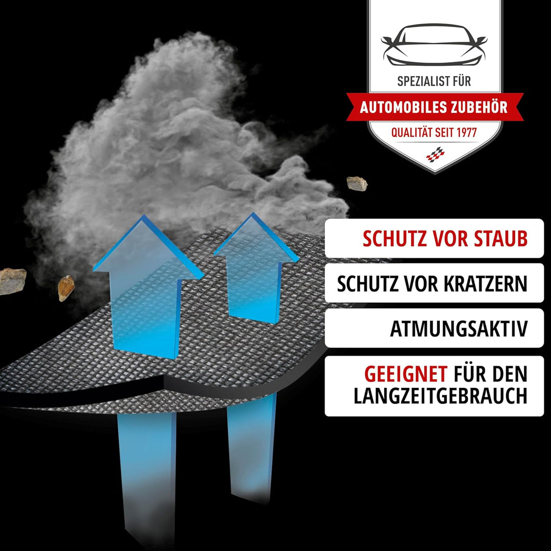 WALSER CarComfort Autoplane Indoor Eco Kombi M, Auto-Abdeckplane atmungsaktiv, lackschonende Autoabd