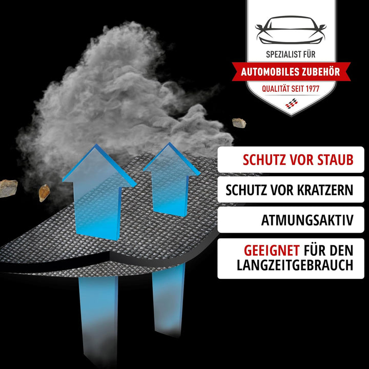 WALSER CarComfort Autoplane Indoor Eco Kombi L, Auto-Abdeckplane atmungsaktiv, lackschonende Autoabd