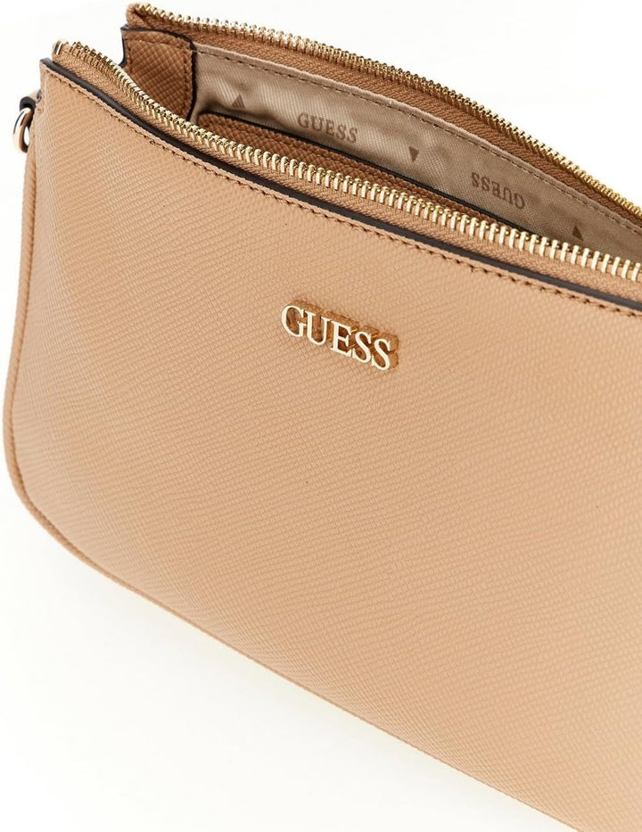 Guess Noelle Dbl Pouch Crossbody Bag Beige, Beige