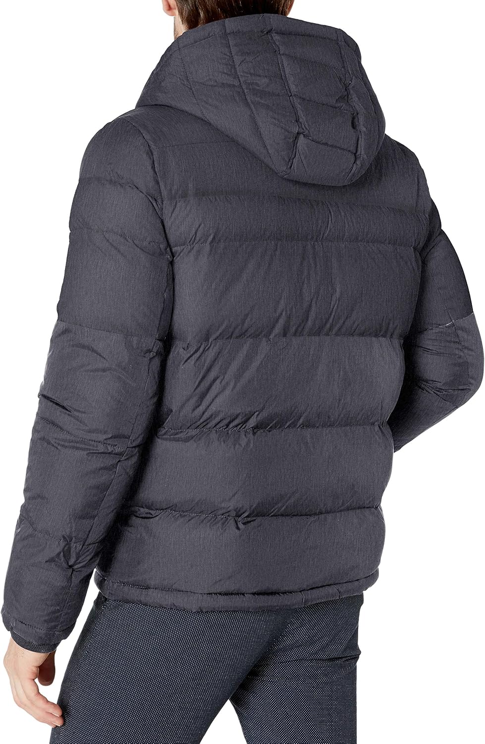 Tommy Hilfiger Herren Puffer Jacke mit Kapuze Marineblau (Heather Navy) 4XL Lang, Marineblau (Heathe