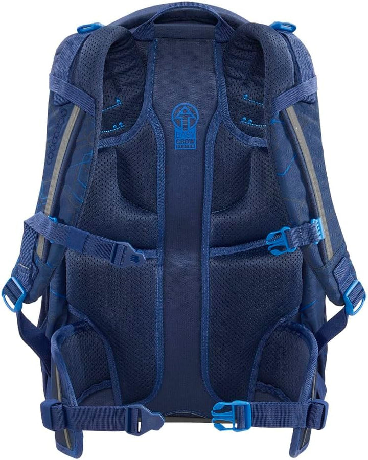 coocazoo MATE Schulrucksack-Set 3tlg inkl. Sporttasche und Schlamperbox Blue Motion, Blue Motion