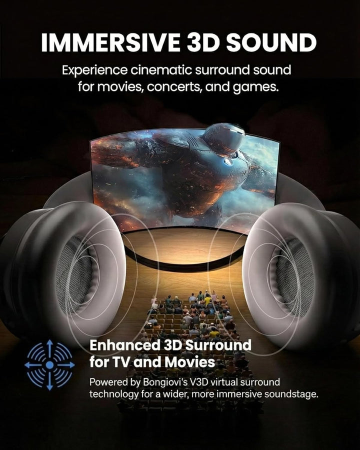 Avantree Eon 3D – 7.1 Surround Sound Bluetooth Kopfhörer mit Cinema Mode, Kabellos Over-Ear, 60 Std.